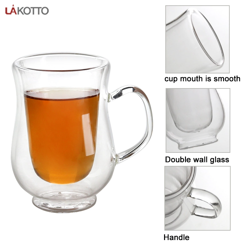 High Quality Double Wall Clear Cup Lakotto Coffee Milk Cup Double Wall Glass Mug