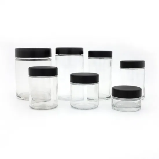 Hot Sale Square Frost Glass Storage Jar for Flower Packaging with Cr Caps