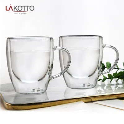 High Quality Double Wall Clear Cup Lakotto Coffee Milk Cup Double Wall Glass Mug